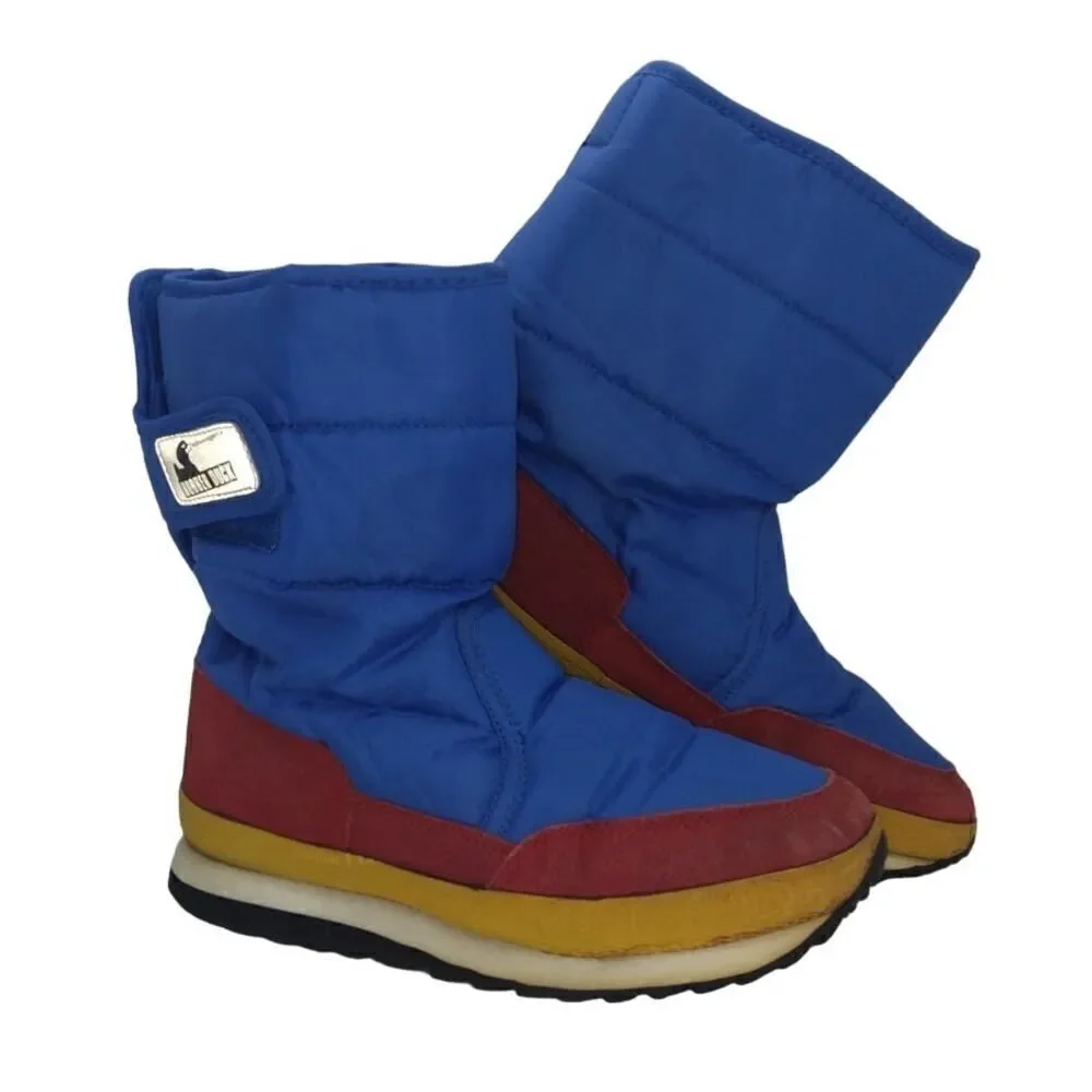 Rubber Duck Boys Pre-owned Insulated Blue & Red Winter Boots - sz. 6 1/2